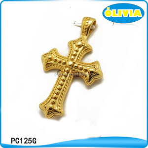 Pray Cruz Colgante De Acero Inoxidable Collar de Oro Colgantes - Product Image 3