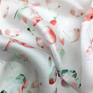 New Design High Quality Factory Direct Digital Printed Silk Linen Blend Fabric