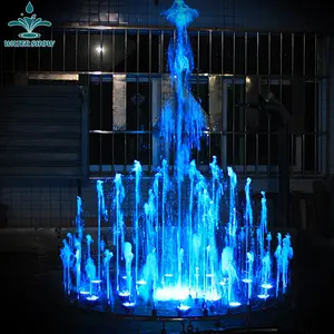 Outdoor Rumah Dekoratif Musik Menari Taman Air Mancur Lampu LED