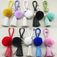 Creative haut de gamme glace soie gland femme porte-clés voiture porte-clés pendentif Rex lapin boule de poils ornements en peluche