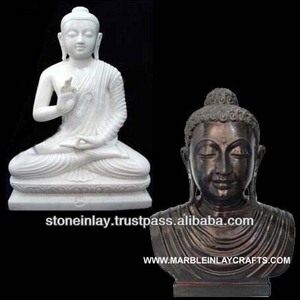 Statues de Bouddha magnifiques en marbre blanc - Product Image 1