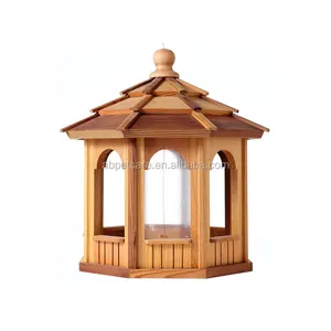 Ahşap sedir sekizgen Gazebo kuş besleyici kuş evi