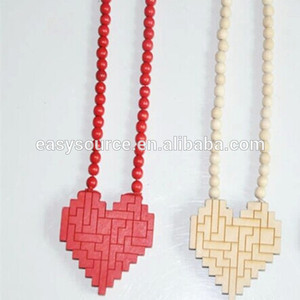 Nyc hip hop numérique. coeur peach swag personnalisée. bon bois collier de perles - Product Image 1