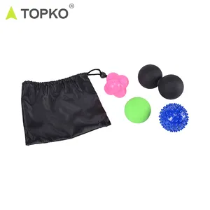 TOPKO Brand new suitable Firm Massage Mobility Ball natural material Eco latex double peanut Lacrosse massage ball set