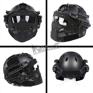 Nuevo material ABS tactical camo rápida máscara de cara completa bicicleta casco con gafas - Product Image 6
