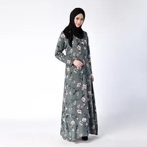 Mulism Fower पैटर्न डिजाइन मैक्सी कपड़े पाकिस्तानी मुस्लिम महिलाओं abaya jubah थोक इस्लामी कपड़े jilbab