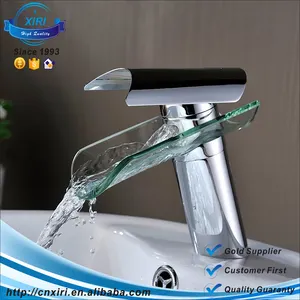 זכוכית ייחודית אמבטיה ברז ברז פליז מפל אגן ברז מיקסר מים קר חם זול (1117C)