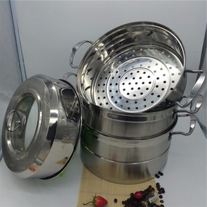 Vaporizador Industrial <span class=keywords><strong>de</strong></span> <span class=keywords><strong>acero</strong></span> <span class=keywords><strong>inoxidable</strong></span> <span class=keywords><strong>de</strong></span> 3 niveles para alimentos, olla apilable y vaporera - Product Image 2