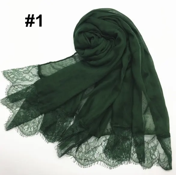 ZP Malaysia lace arab cotton tartan lace hijab muslim scarf abaya