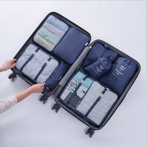 8pcs Fashion Zippered Lightweight Durable Bag Set Travel Organizer Compression <strong>Suitcase</strong> Garment Clothes <strong>Storage</strong> Large Capacity - Product Image 2