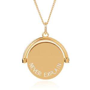 Mặt Dây Chuyền Bằng Thép Không Gỉ Đồng Bằng Khắc Từ Truyền Cảm Hứng Bạc Vàng Cá Nhân Quay Đĩa Vòng Cổ Bạc - Product Image 2