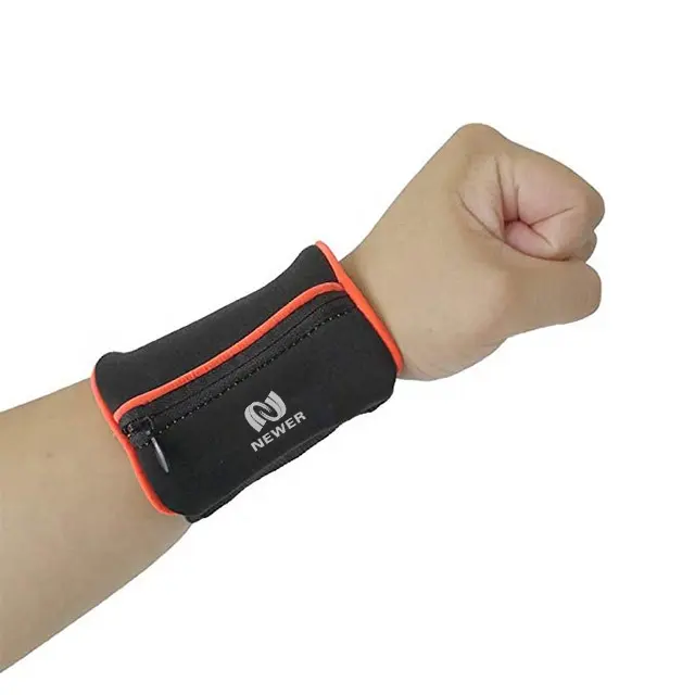 Soft travel sport cycling running jogging reflective waterproof adjustable card holder pocket zippered neoprene wrist wallet