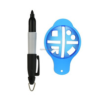 Mini marqueur de balle multifonctionnel Marqueur permanent de balle de golf avec 4 pièces de couleur différente de stylo bleu/rouge/noir/vert