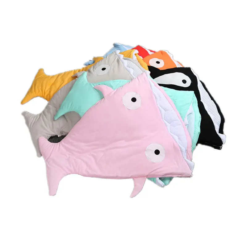 Bébé Sac de Couchage Requin Hiver Coton Swaddle Couverture Wrap Sac Dessin Animé Jaune Rose Rouge Noir Bébé Bruant Sac