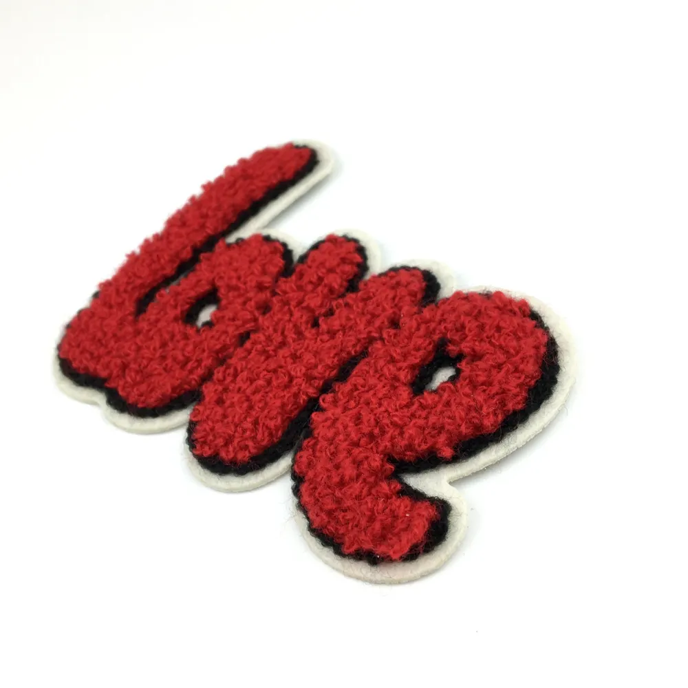OEM custom Letter Combination Chenille Embroidery Patch for clothing