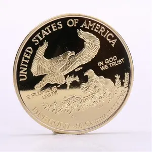 Américain Commémorative 2011 Liberté Déesse Aigle L'océan Plaqué Or Pièce De Monnaie En Métal Médaille