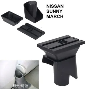 Per Nissan Sunny/Marzo bracciolo scatola di Cuoio DELL'UNITÀ di elaborazione centrale casella dei contenuti Negozio di supporto di tazza auto-accessori per lo styling parti 11-16