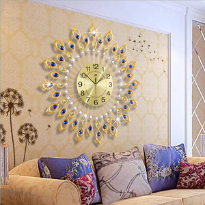 Chất lượng cao con công lớn đồng hồ treo tường làm bằng tay Đồng hồ treo tường nghệ thuật cho trang trí nội thất - Product Image 2