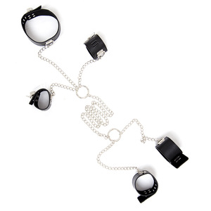 Sangles de Bondage en cuir PU avec menottes de retenue de Bondage Poignets de cheville Collier de cou pour bdsm Jeu adulte ou fétiche - Product Image 3
