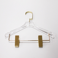Cintres pour costumes, pinces dorées, 100 pièces, pinces pour habits et robes, en acrylique transparent, impression de logo et sur mesure, vente en gros