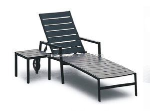 Chaise longue d'extérieur en aluminium et bois plastique <span class=keywords><strong>avec</strong></span> roulettes pour la <span class=keywords><strong>plage</strong></span> - Product Image 3
