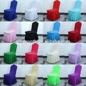 New Style Fabric White <strong>Chair</strong> <strong>Covers</strong> <strong>Wedding</strong> Folding Skirt on Sale - Product Image 6