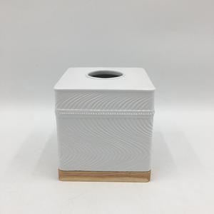 Moderne Carré Blanc <span class=keywords><strong>Boite</strong></span> à Mouchoirs En Bois - Product Image 3