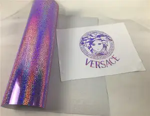 Hologram Transfer Panas Warna Merah Muda Vinil HTV Grosir Besi Pada Kaus 50cm827 Yard