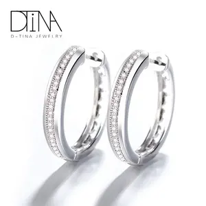 DTINA Ring Style Earrings in Platinum and Gemstone Crystal Earrings
