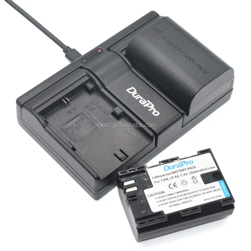 DuraPro Dual USB Charger for Canon LP-E6, LP-E6N Battery and EOS 5D 6D 7D 7D Mark II 60D 70D 80D,C700, XC10, XC15