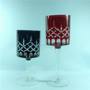 De color negro tallados <span class=keywords><strong>a</strong></span> <span class=keywords><strong>mano</strong></span> cristal titular de la vela, grabado candelabro cristal con madre clara - Product Image 2