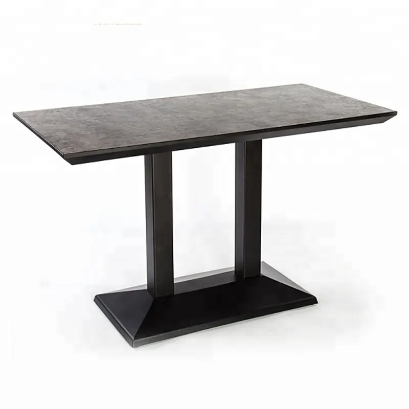 YT-001-4 4 posti pietra grigia marmo HPL superficie muti-layper compensato rettangolo mensa in legno tavolo da pranzo ristorante