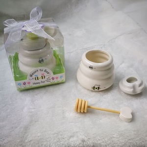 Ywbeyond demek arı bal arısı kavanoz seramik bal kavanozu kepçe ile misafirler için düğün masa hediye - Product Image 6