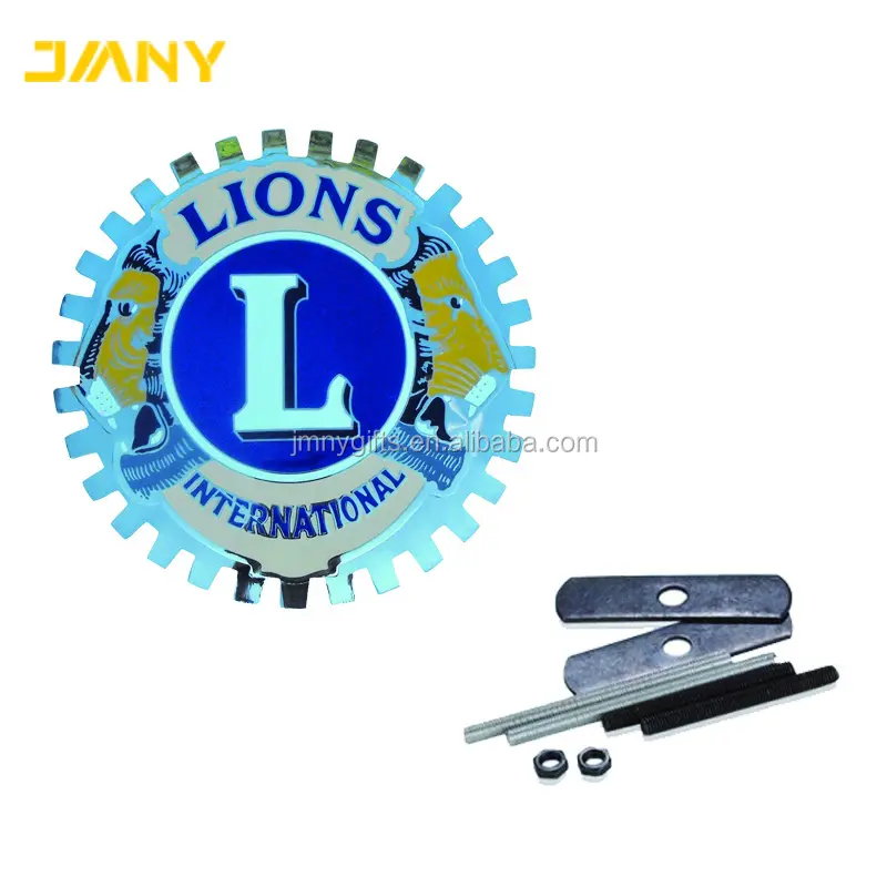 Factory Direct Custom Lions Clubs Internationale Badge Auto Logo Productie