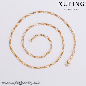 43664 dernier design saoudien couleur or bijoux collier 20 pouces simple délicat plaqué or bijoux collier - Product Image 3
