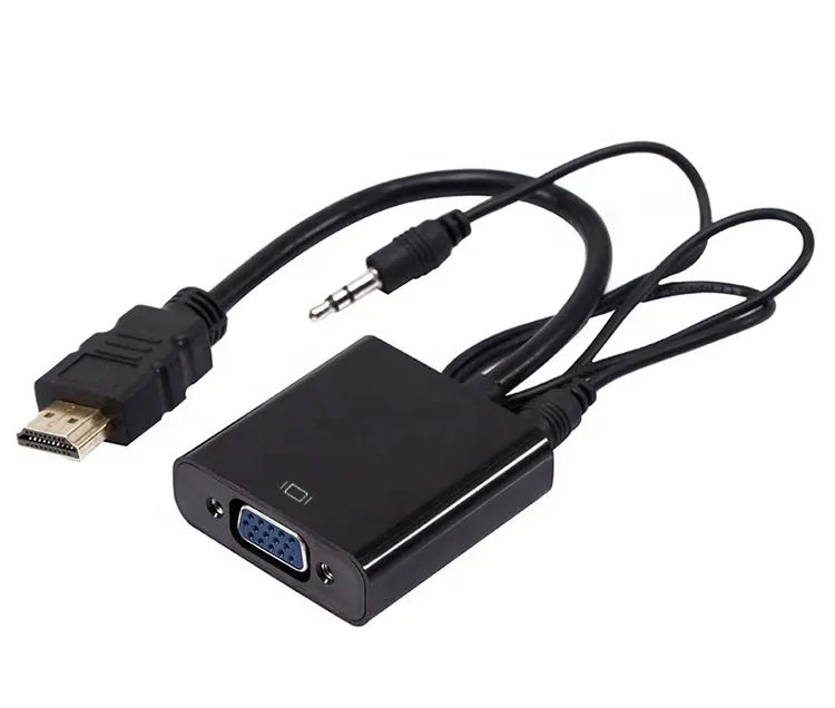 1080P HDMI-zu-VGA-Adapter-Konverter kabel mit Audio-Micro-USB-Netzteil