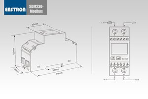 Medidor de Energía Monofásico <span class=keywords><strong>SDM230</strong></span>-<span class=keywords><strong>Modbus</strong></span> 110V/127V para Riel DIN con RS485 <span class=keywords><strong>Modbus</strong></span> - Product Image 2