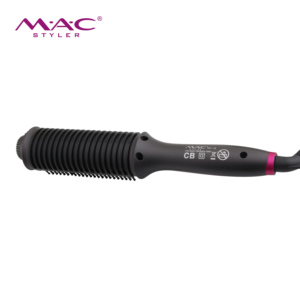 <strong>Heat</strong> <strong>Brush</strong> Straightening Hair <strong>Brush</strong> Rolling Purple Hair Straightener With Removeable Comb Attachment - Product Image 6