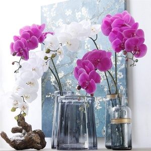 Orquídea Artificial <span class=keywords><strong>de</strong></span> tacto Real, blanca, púrpura, <span class=keywords><strong>de</strong></span> alta calidad, L-1006, para decoración del hogar - Product Image 1