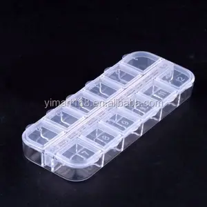 Yimart Nail Art Rhinestone Box 12 Compartment Empty Storage Case