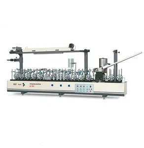 Ağaç işleme makineleri soğuk ve sıcak eriyik tutkal PVC kaplama laminasyon profil sarma makinesi