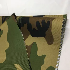 100% โพลีเอสเตอร์ camouflage พิมพ์ gabardine คอมโพสิต PTFE กันน้ำ breathable ฟิล์ม, แจ็คเก็ตกลางแจ้งผ้า