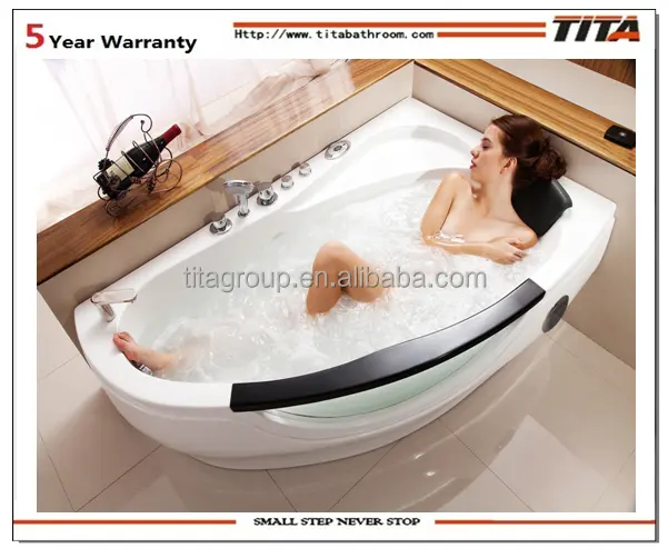 Glass skirt acrylic massage bathtub price (TMB024)