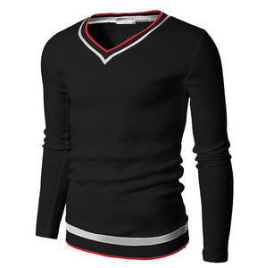 Jersey personalizado de manga larga Sudadera con cuello en V para hombre sin capucha para promoción - Product Image 1