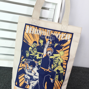 Túi Tote Vải Cotton Có Khóa Kéo In Hình Hoạt Hình Nhật Bản Tùy Chỉnh - Product Image 3