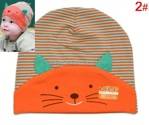 Детская шапка из 100% хлопка с милым мультяшным котом