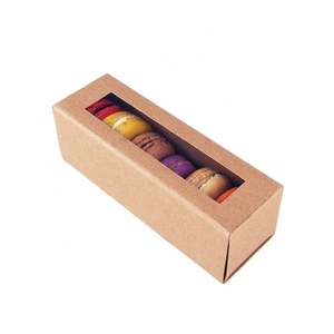 Boîtes à macarons roses pliables sur mesure avec fenêtre transparente, rabat festonné, pelliculage mat, recyclables pour sushis et autres aliments - Product Image 2