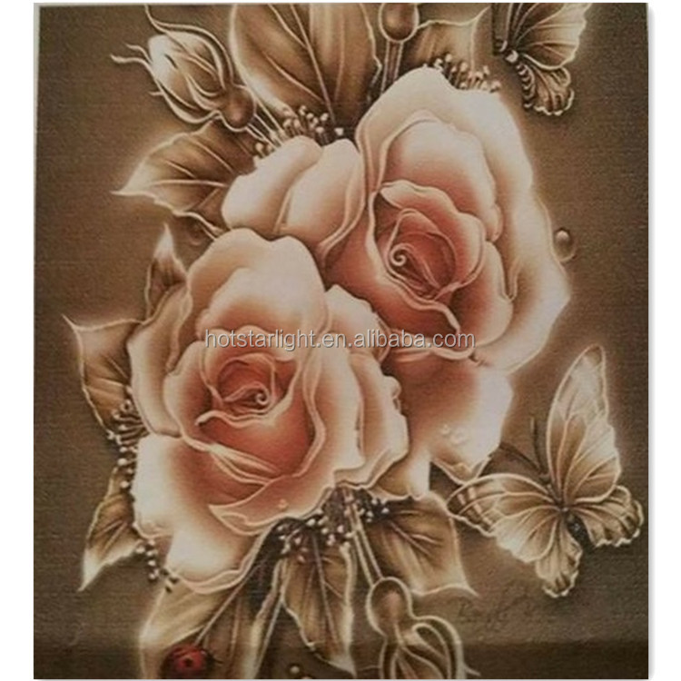 Картина для алмазной вышивки «Золотая Роза и бабочка»