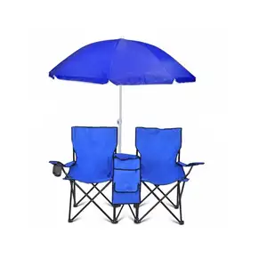 Chaise <span class=keywords><strong>pliante</strong></span> d'extérieur pour pique-nique double R avec <span class=keywords><strong>table</strong></span> et parasol, camping sur la <span class=keywords><strong>plage</strong></span>, chaise <span class=keywords><strong>pliante</strong></span> - Product Image 1