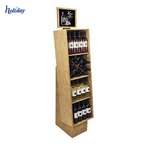 Due Laterali Promozionali Supermercato Display In Legno Personalizzato Cubi Per La Bevanda/Bottiglia - Product Image 3